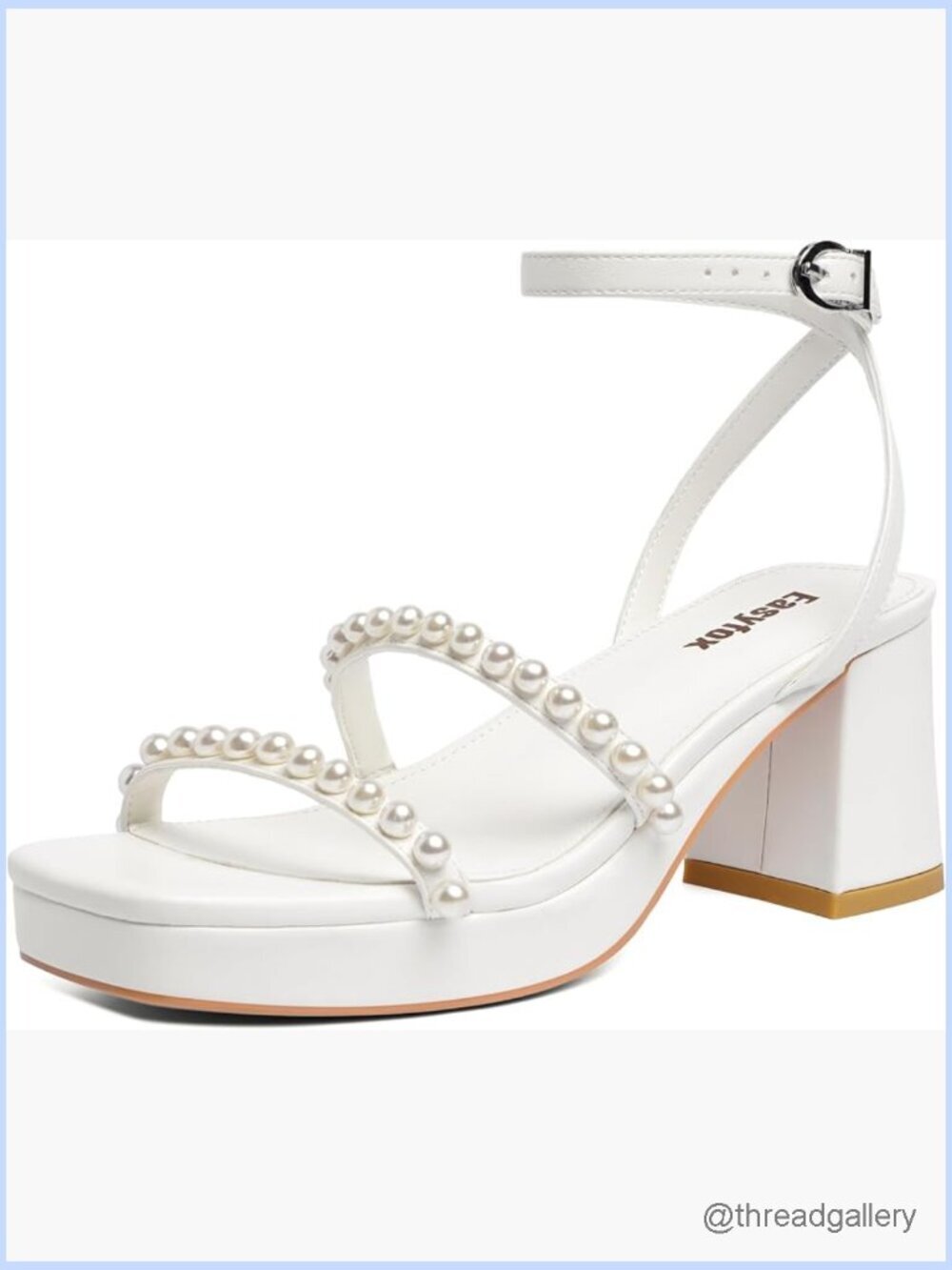 Open Toe Chunky Heels Platform Sandals Strap 2.76" Heel